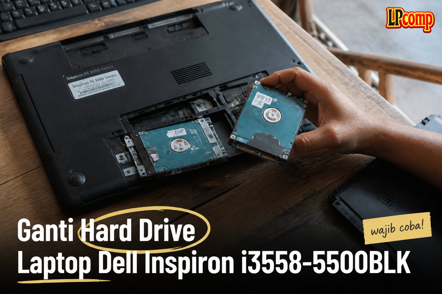 Ganti Hard Drive Laptop Dell Inspiron i3558-5500BLK