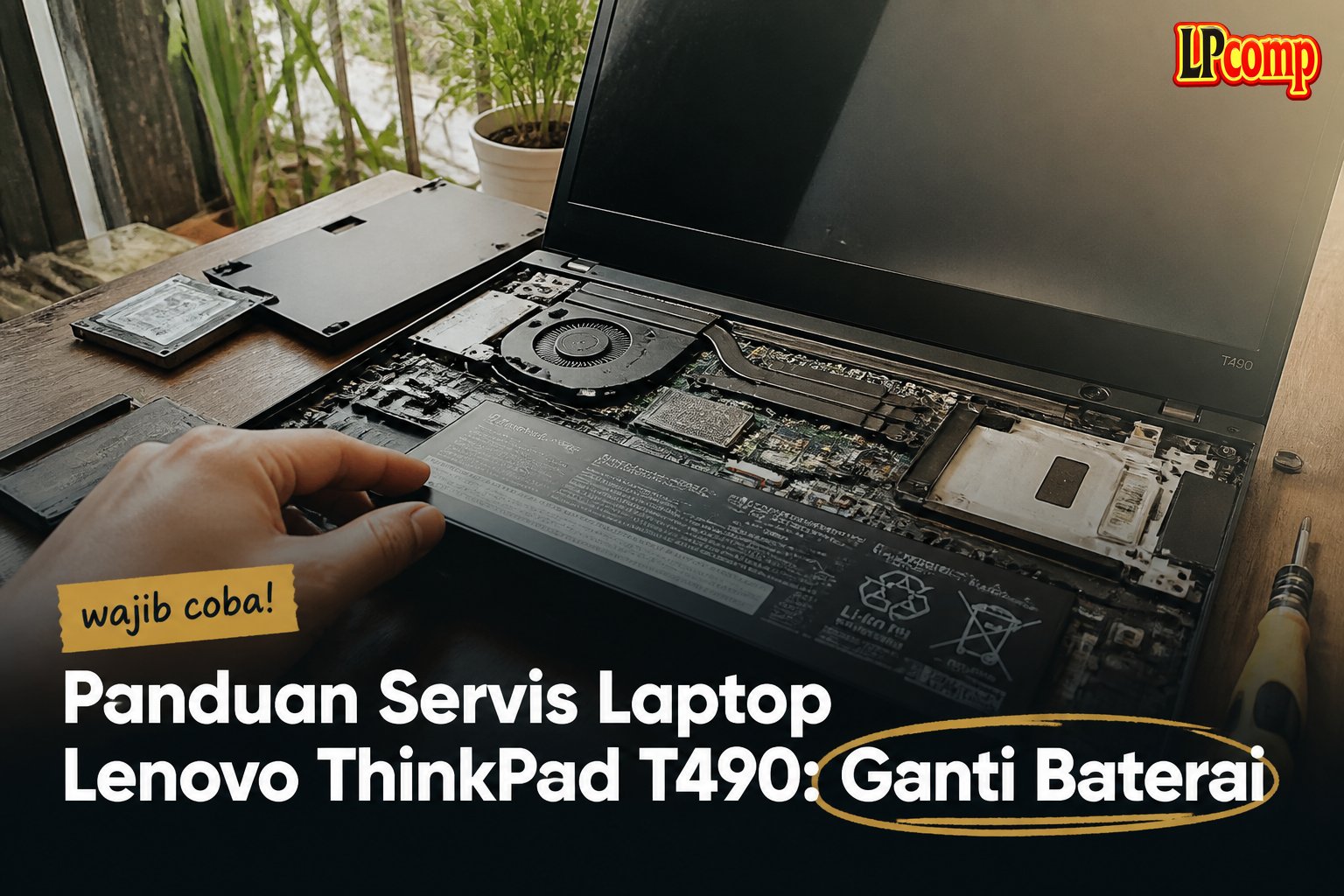 Panduan Servis Laptop Lenovo ThinkPad T490: Ganti Baterai