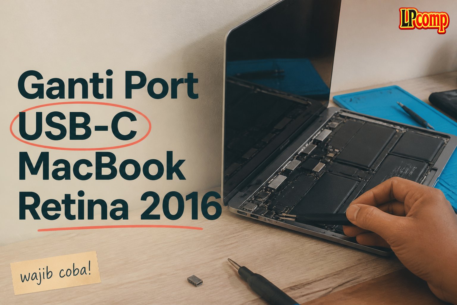 Ganti Port USB-C MacBook Retina 2016