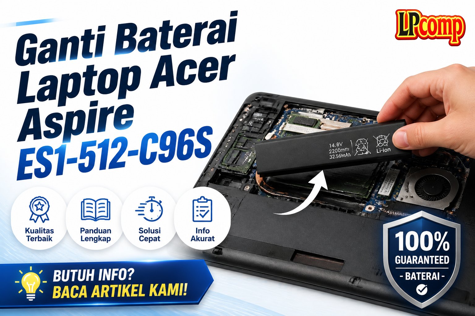Ganti Baterai Laptop Acer Aspire ES1-512-C96S