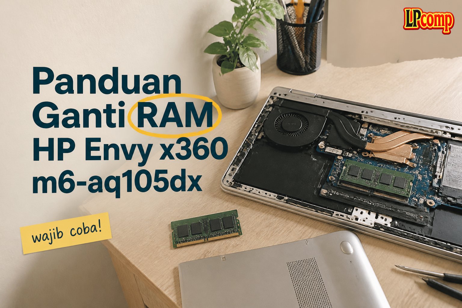 Panduan Ganti RAM HP Envy x360 m6-aq105dx