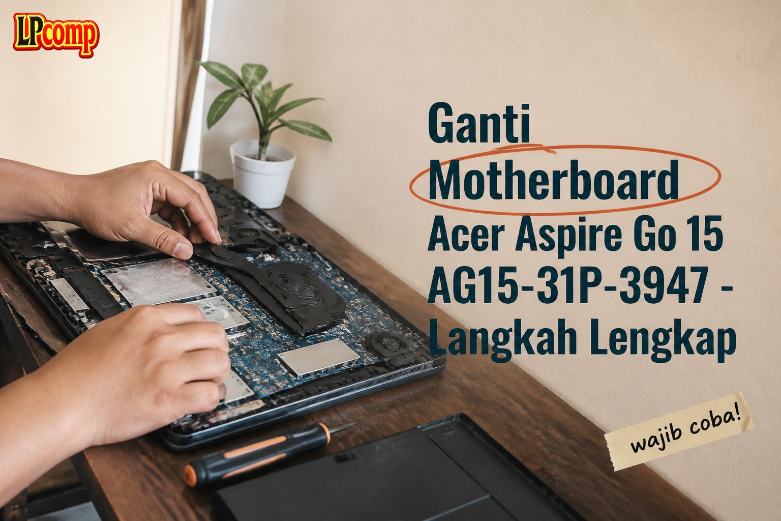 Ganti Motherboard Acer Aspire Go 15 AG15-31P-3947 - Langkah Lengkap