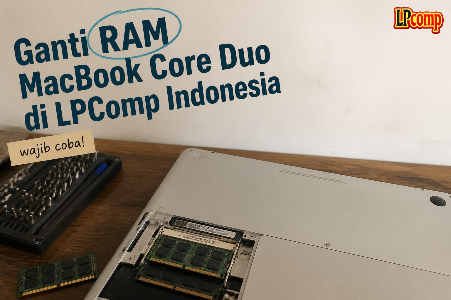 Ganti RAM MacBook Core Duo di LPComp Indonesia