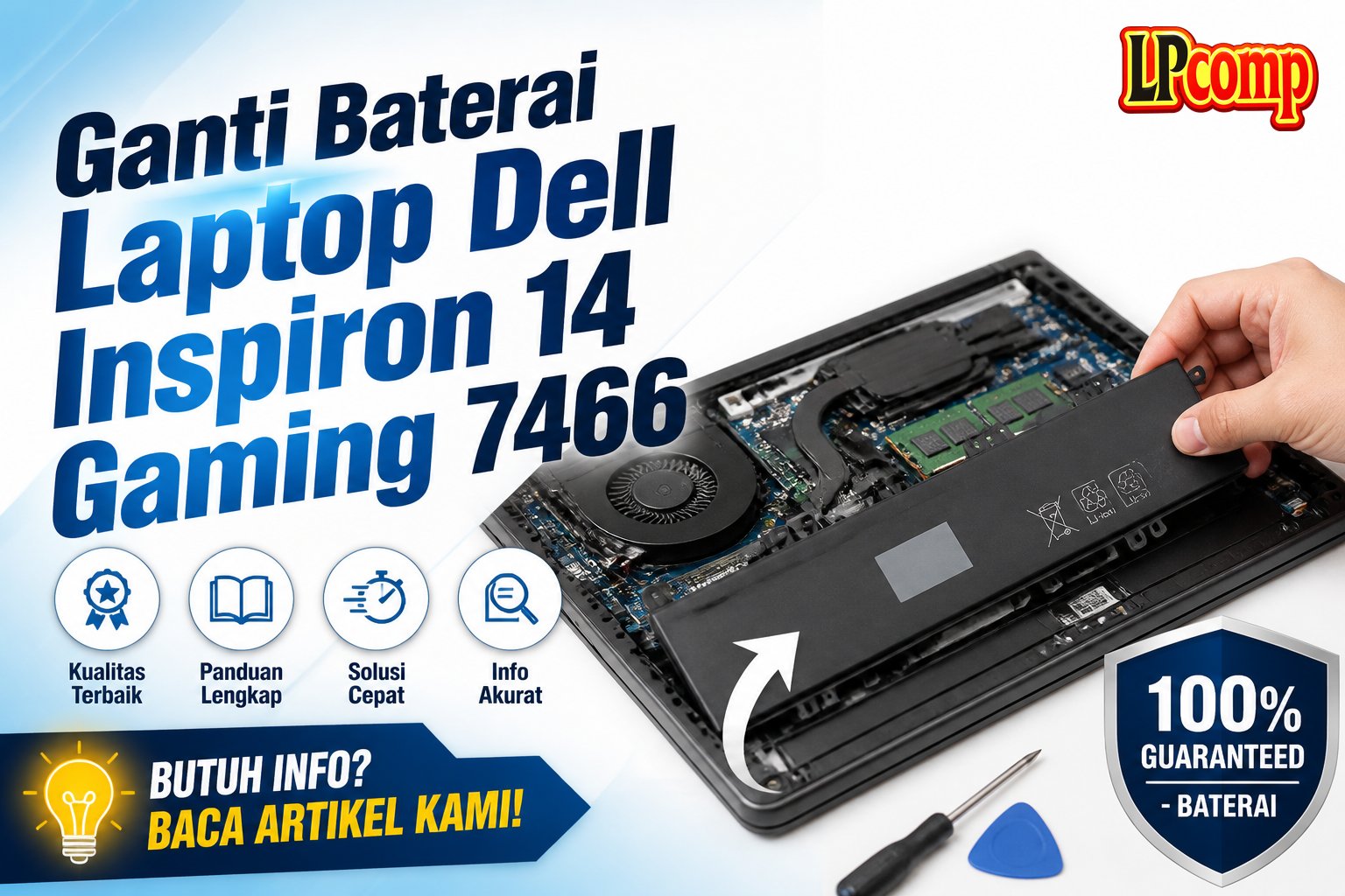 Ganti Baterai Laptop Dell Inspiron 14 Gaming 7466