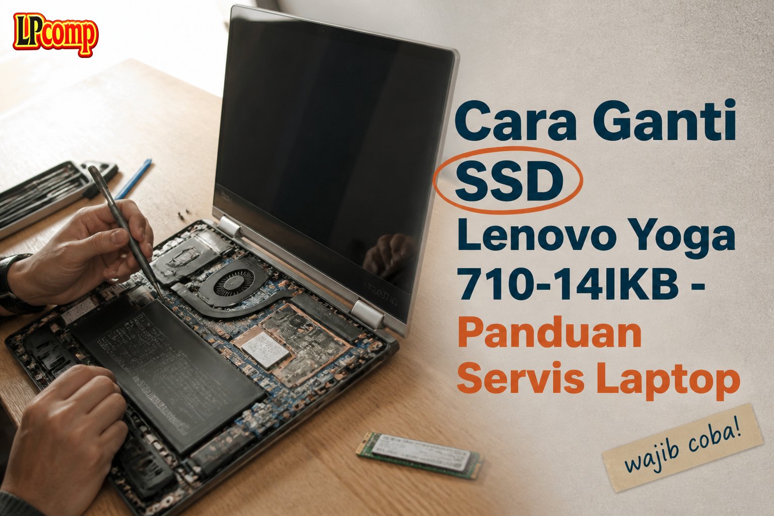 Cara Ganti SSD Lenovo Yoga 710-14IKB - Panduan Servis Laptop