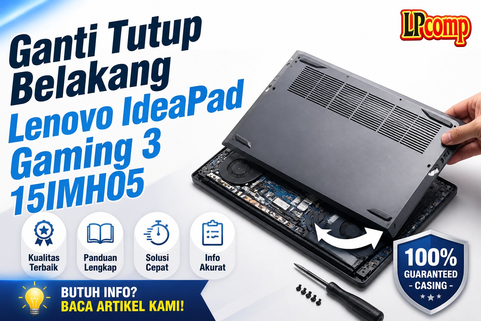 Ganti Tutup Belakang Lenovo IdeaPad Gaming 3 15IMH05
