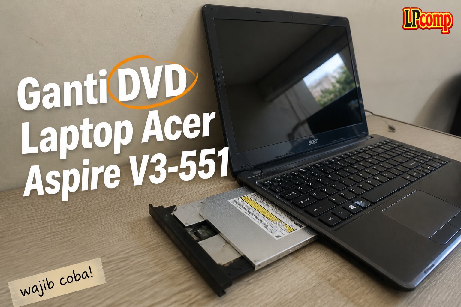 Ganti DVD Laptop Acer Aspire V3-551