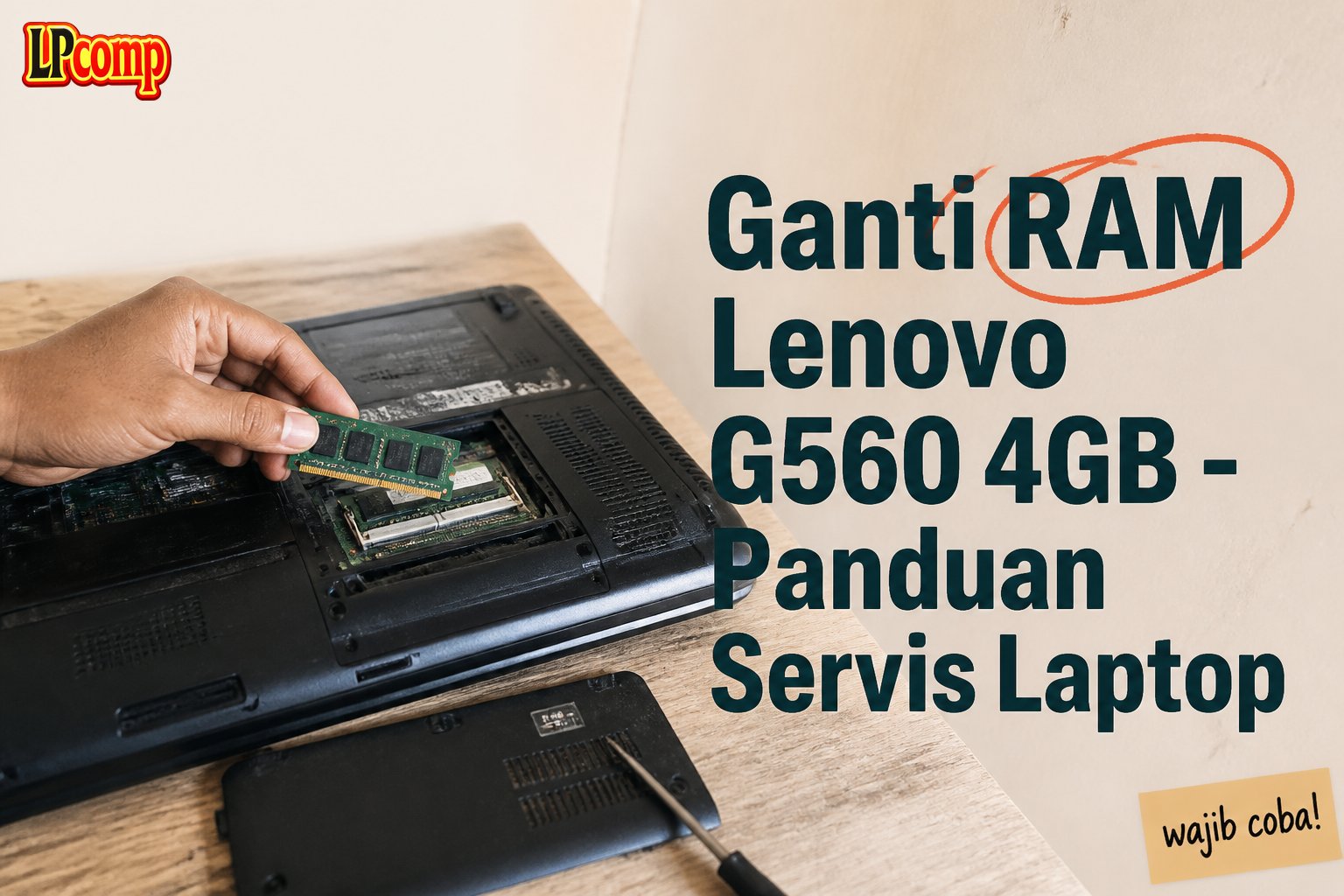 Ganti RAM Lenovo G560 4GB - Panduan Servis Laptop