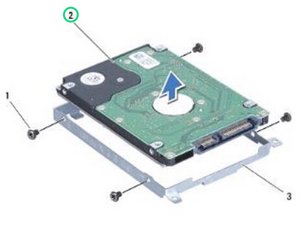 Langkah 4 — Mengangkat Hard Drive dari Bracket