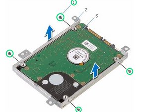 Langkah 7 — Memasang Screws ke Bracket dan Hard Drive Baru
