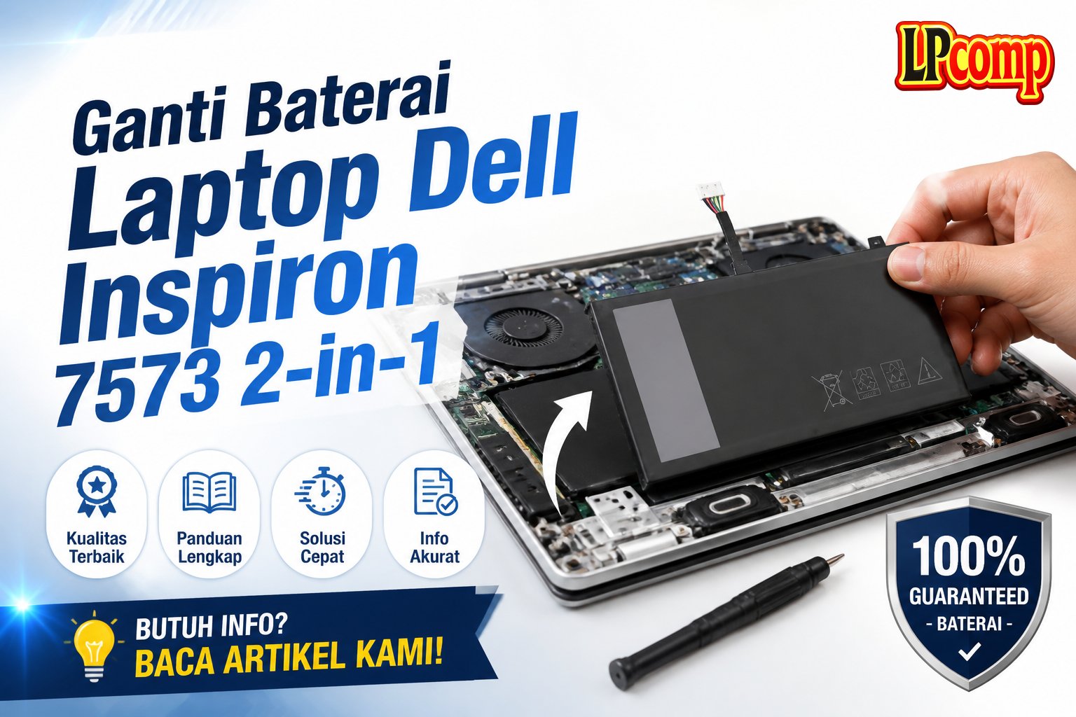 Ganti Baterai Laptop Dell Inspiron 7573 2-in-1