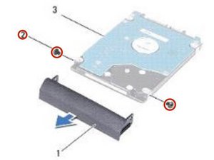 Langkah 3 — Lepaskan Sekrup Bezel Hard Drive