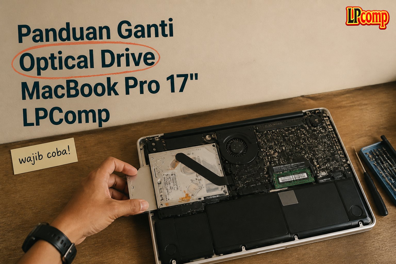 Panduan Ganti Optical Drive MacBook Pro 17" LPComp