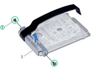 Langkah 7 — Pasang Sekrup Bracket ke Hard Drive Baru