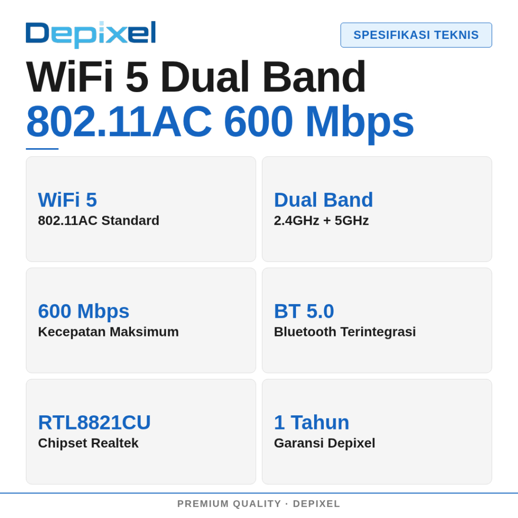 USB WiFi Bluetooth Dongle 600Mbps RTL8821CU