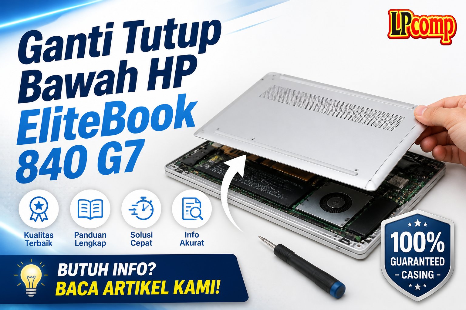 Ganti Tutup Bawah HP EliteBook 840 G7