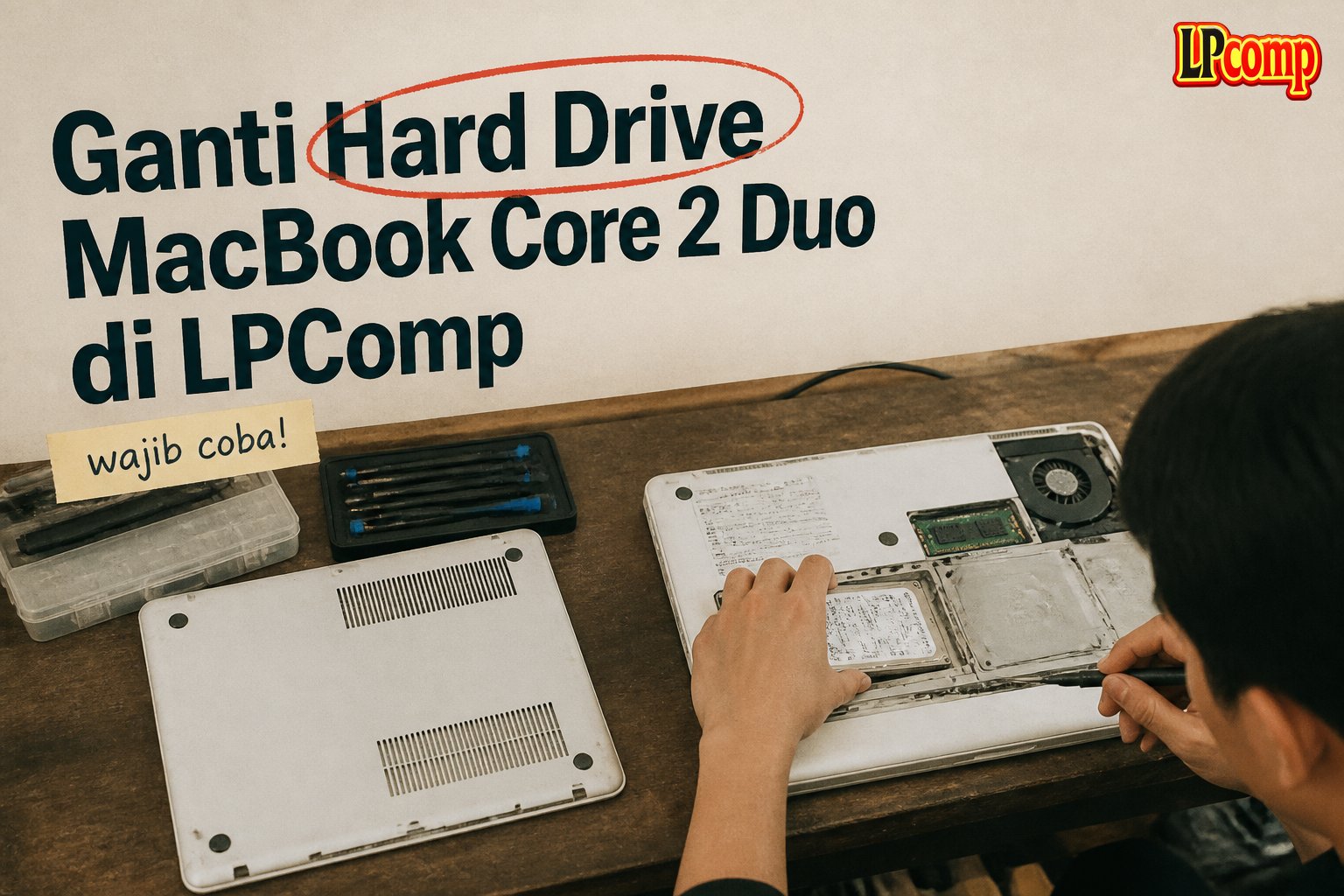 Ganti Hard Drive MacBook Core 2 Duo di LPComp