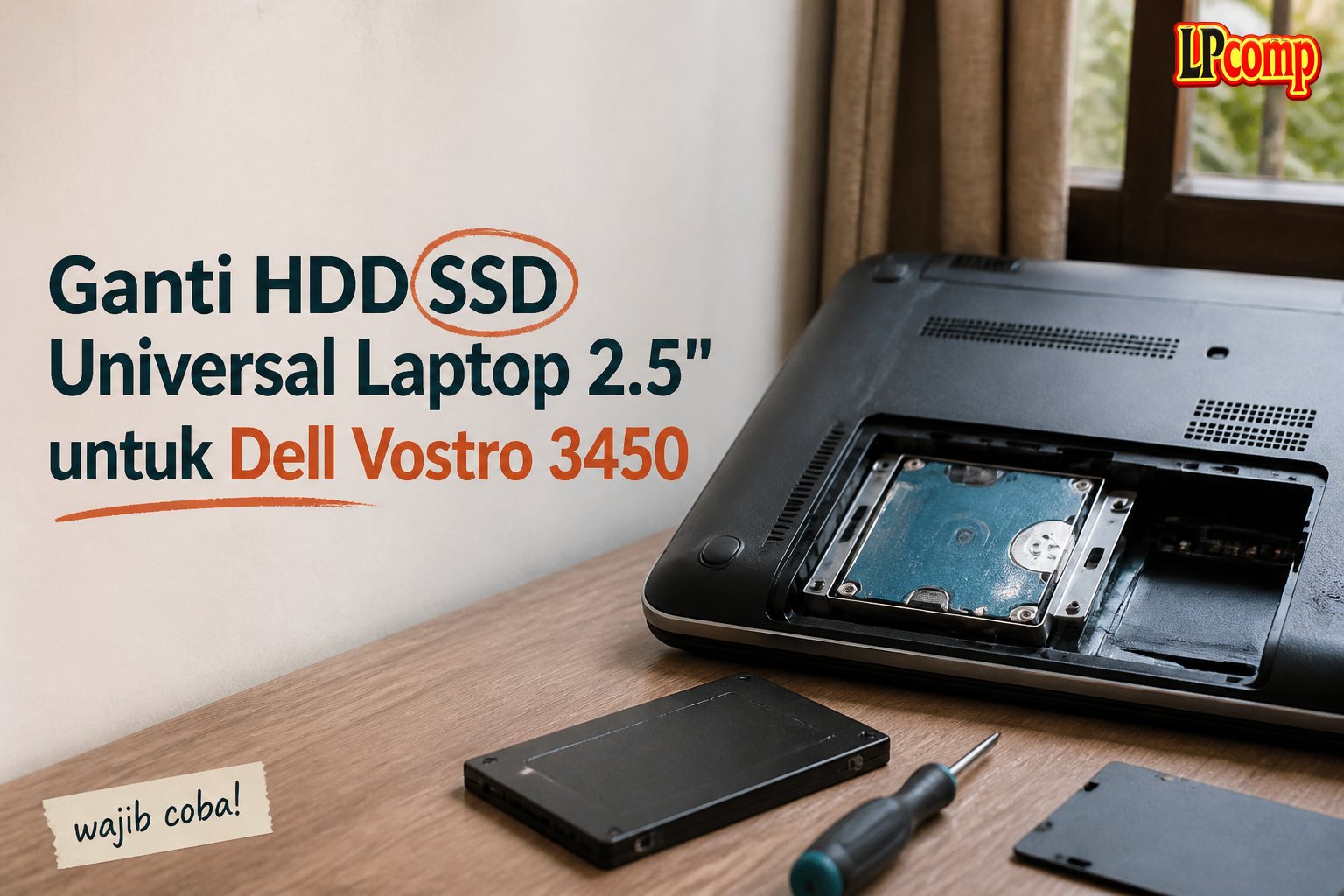Ganti HDD SSD Universal Laptop 2.5" untuk Dell Vostro 3450