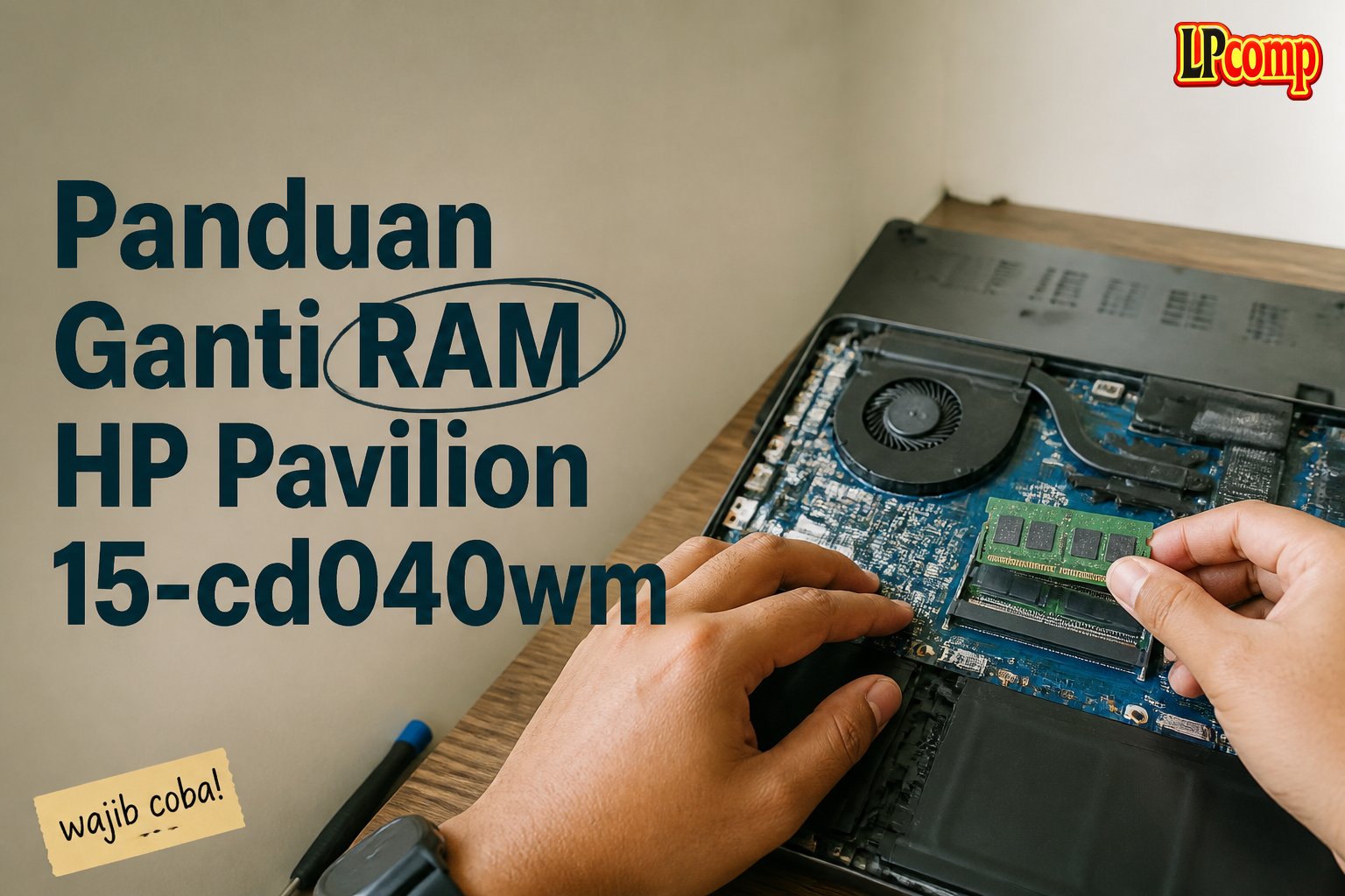 Panduan Ganti RAM HP Pavilion 15-cd040wm