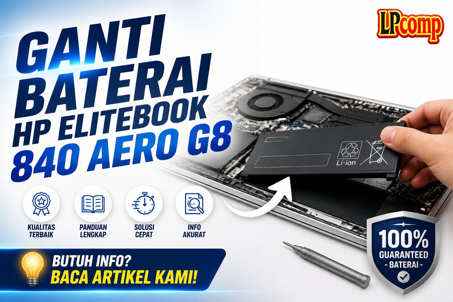 Ganti Baterai HP EliteBook 840 Aero G8