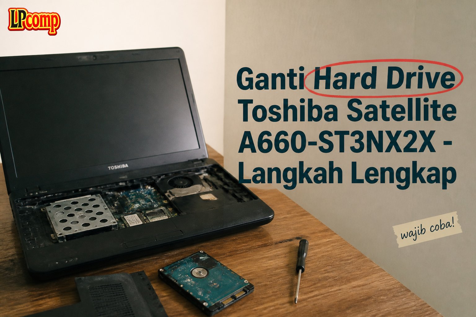 Ganti Hard Drive Toshiba Satellite A660-ST3NX2X - Langkah Lengkap