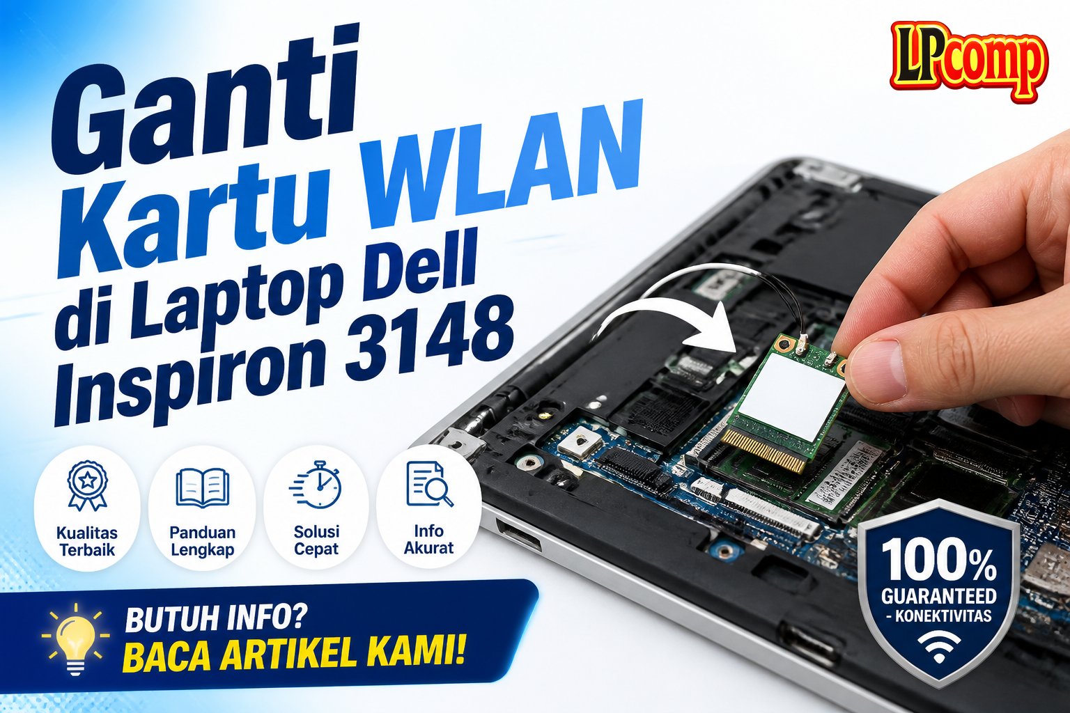 Ganti Kartu WLAN di Laptop Dell Inspiron 3148