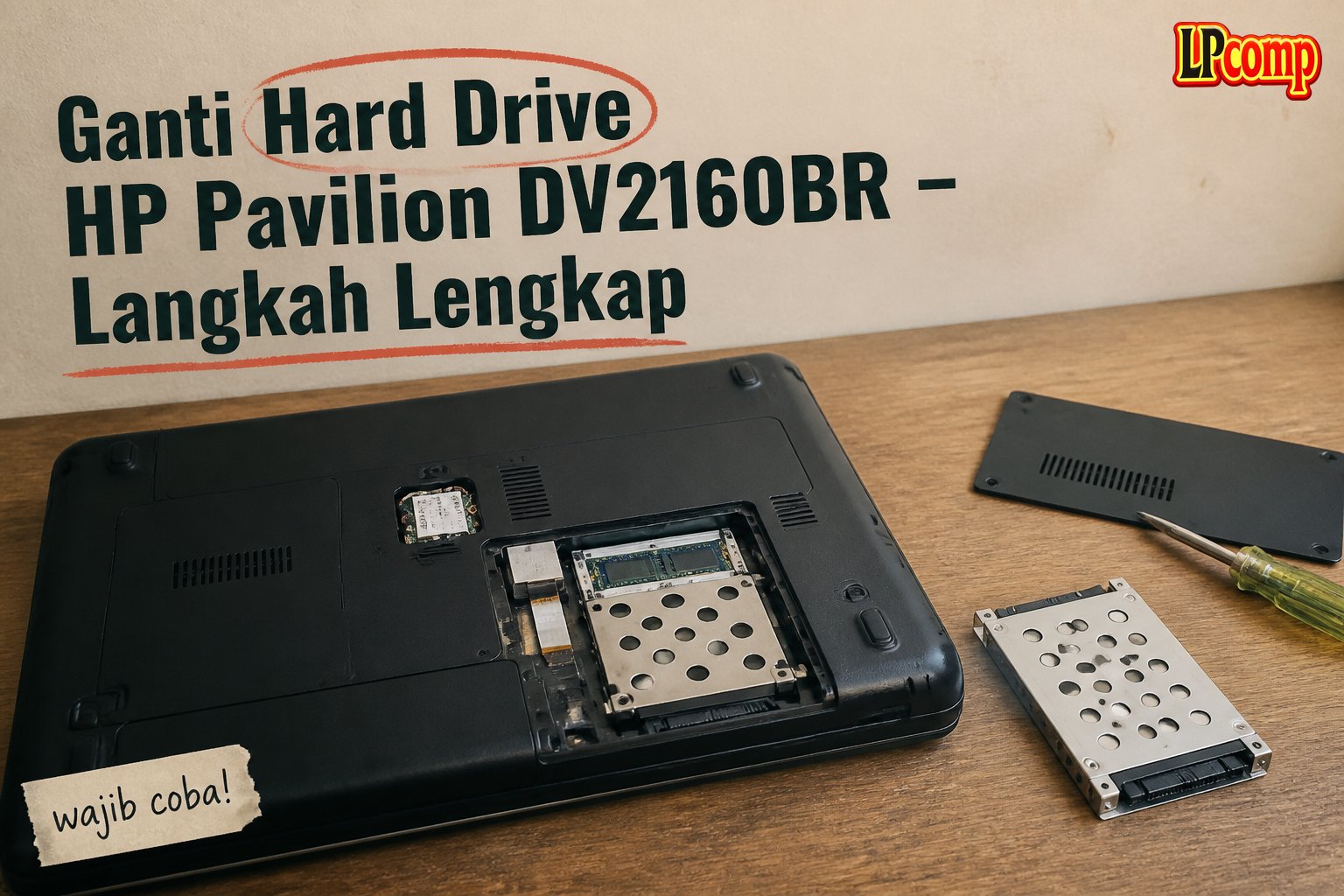 Ganti Hard Drive HP Pavilion DV2160BR - Langkah Lengkap