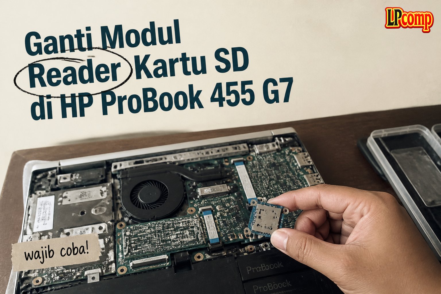 Ganti Modul Reader Kartu SD di HP ProBook 455 G7