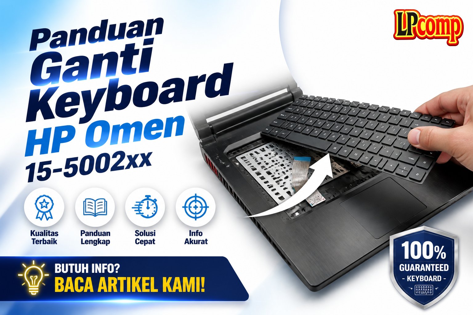 Panduan Ganti Keyboard HP Omen 15-5002xx