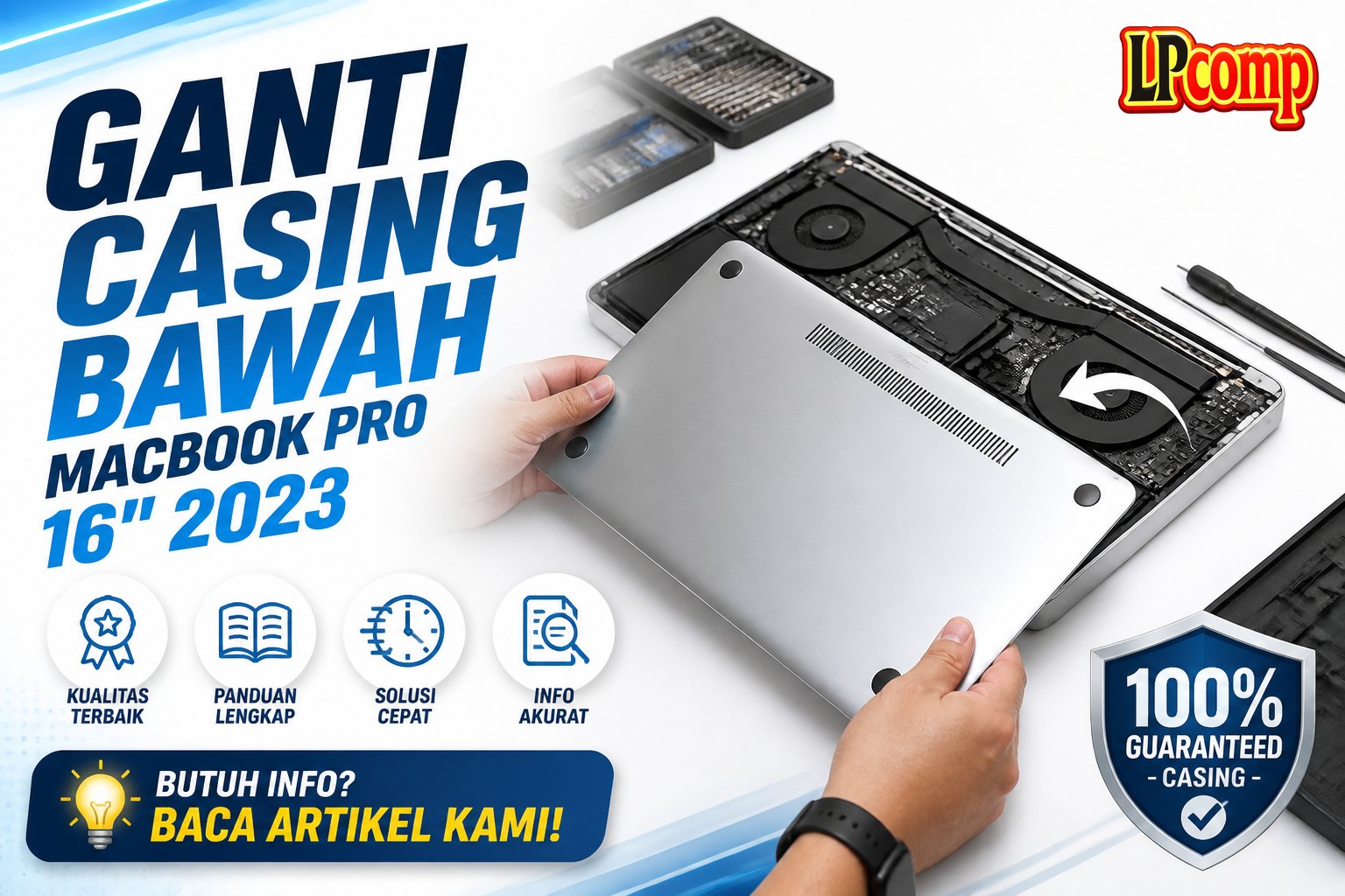 Ganti Casing Bawah MacBook Pro 16" 2023