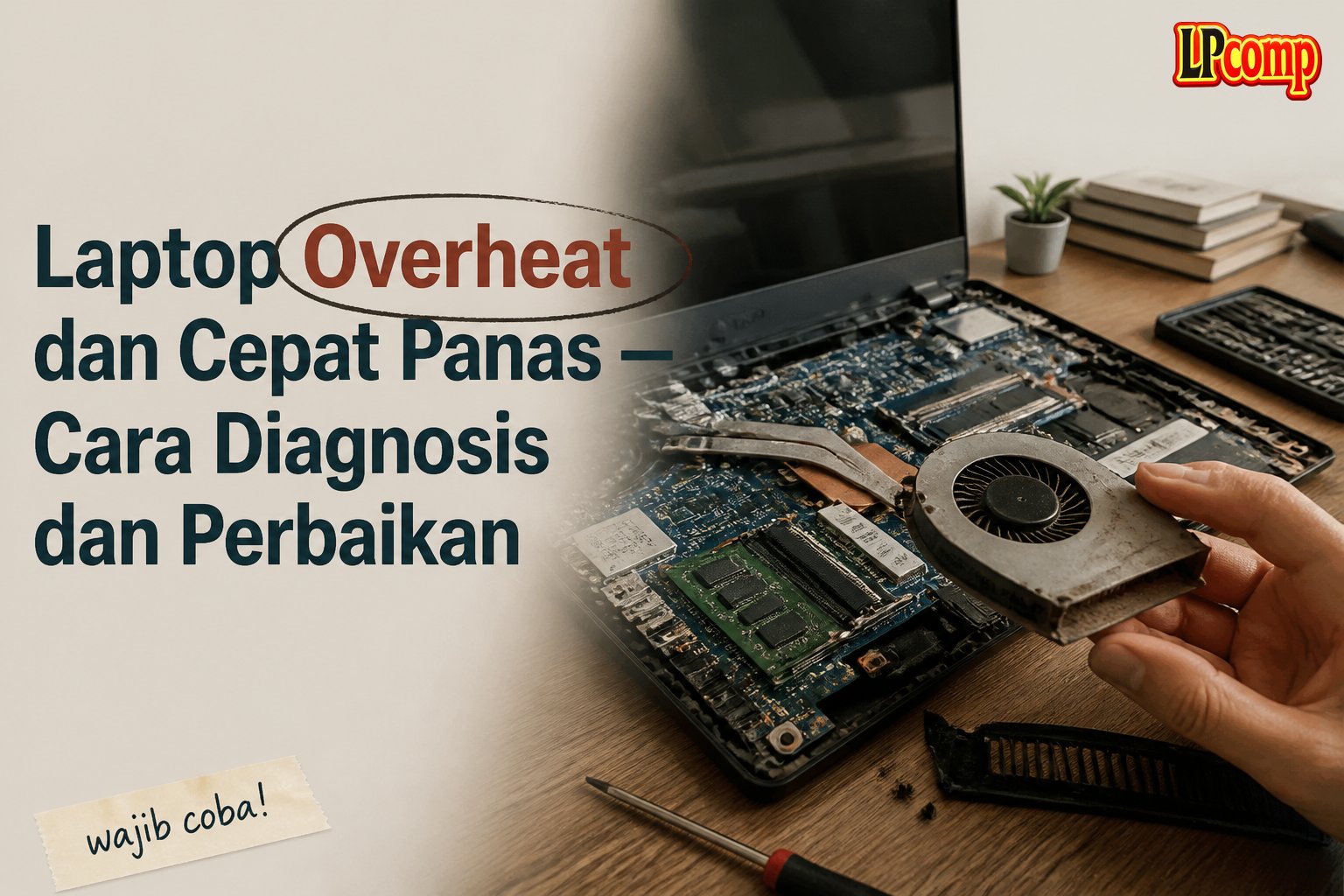 Laptop Overheat dan Cepat Panas — Cara Diagnosis dan Perbaikan