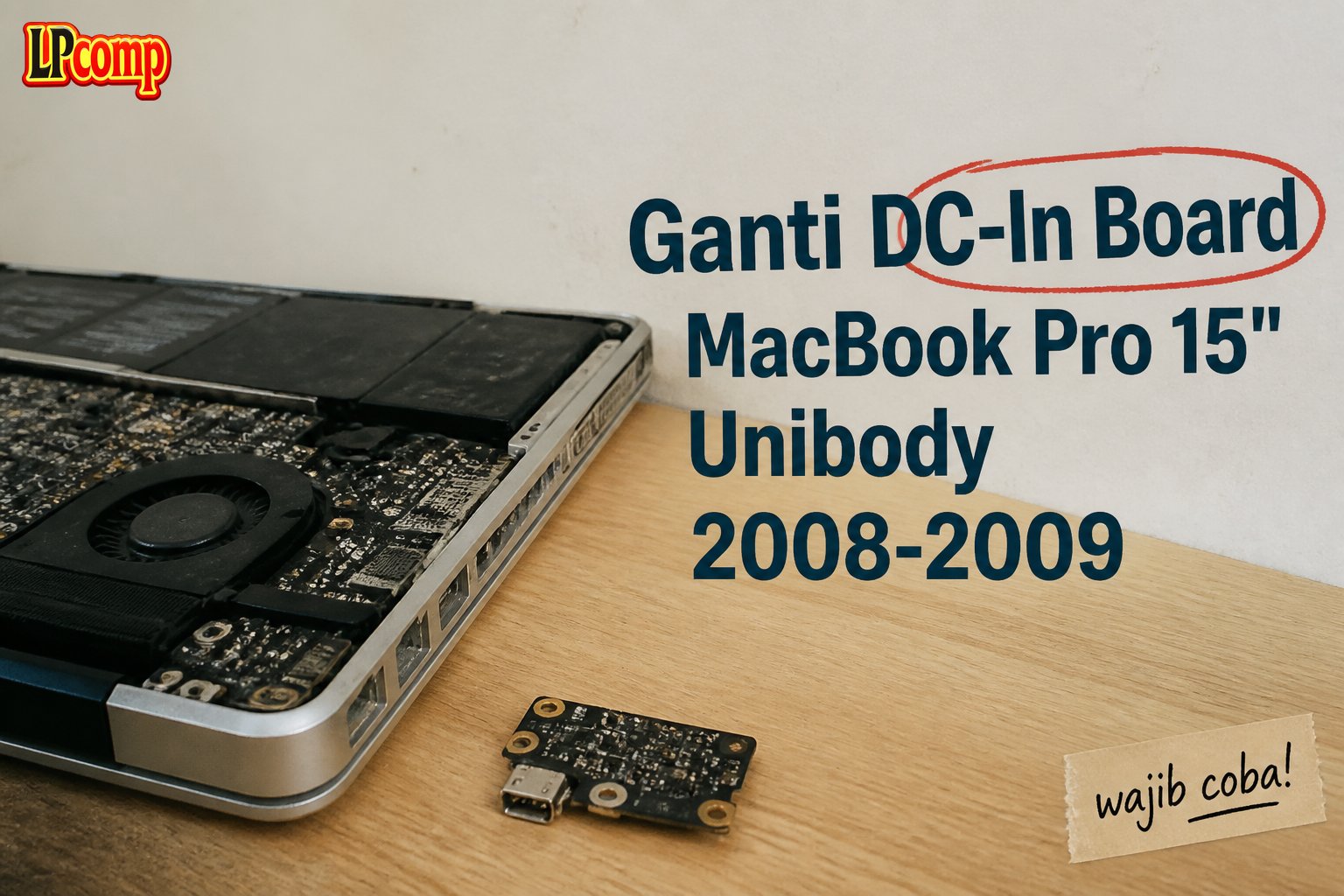 Ganti DC-In Board MacBook Pro 15" Unibody 2008-2009