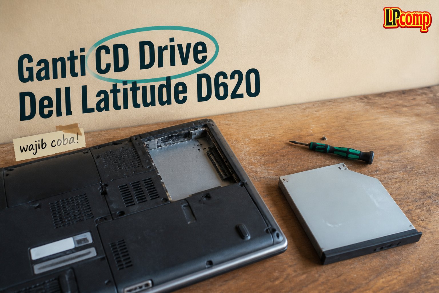 Ganti CD Drive Dell Latitude D620