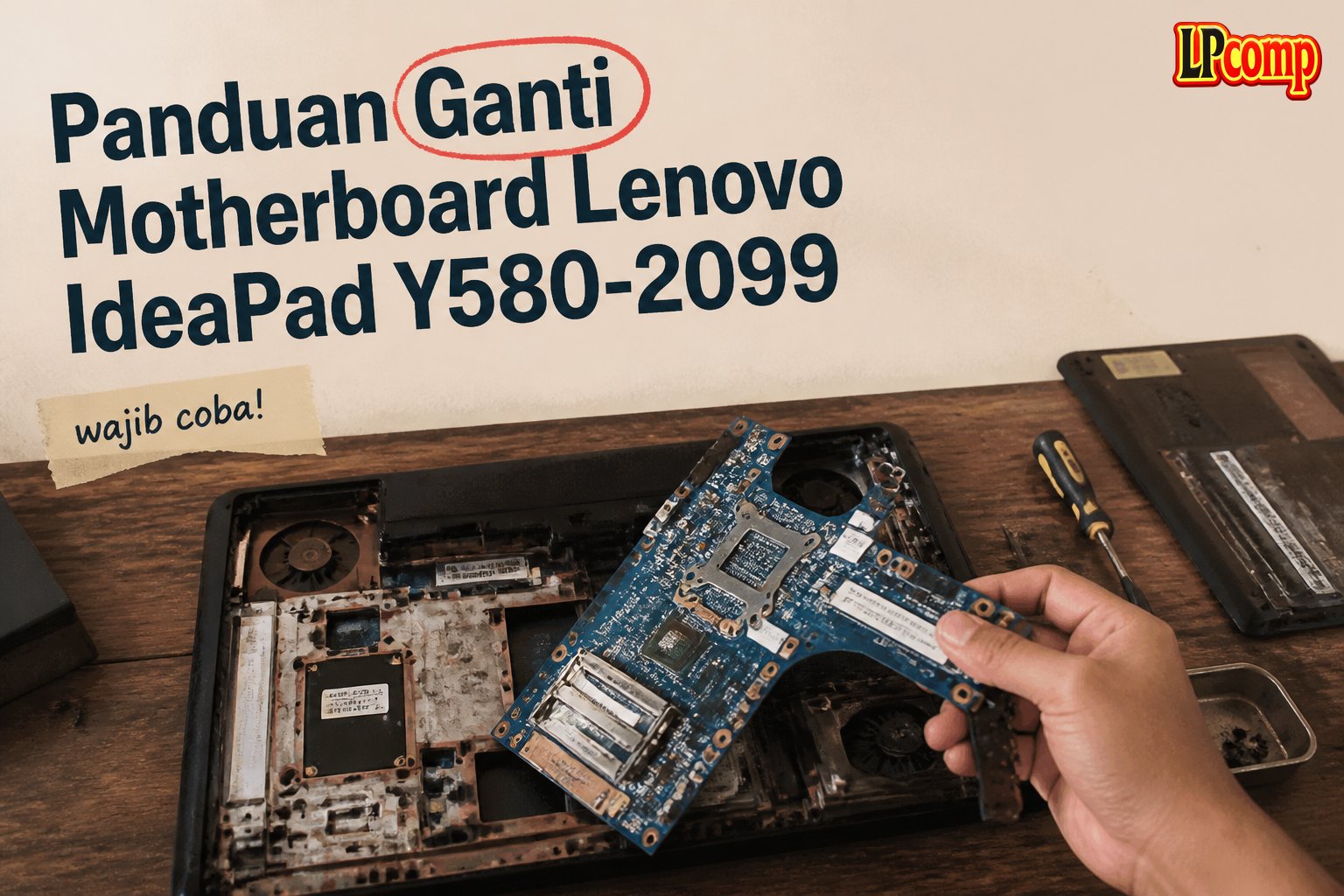 Panduan Ganti Motherboard Lenovo IdeaPad Y580-2099