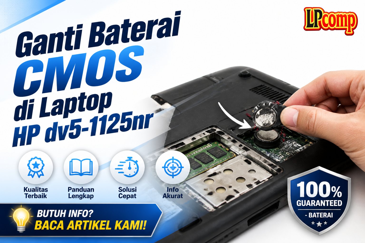 Ganti Baterai CMOS di Laptop HP dv5-1125nr