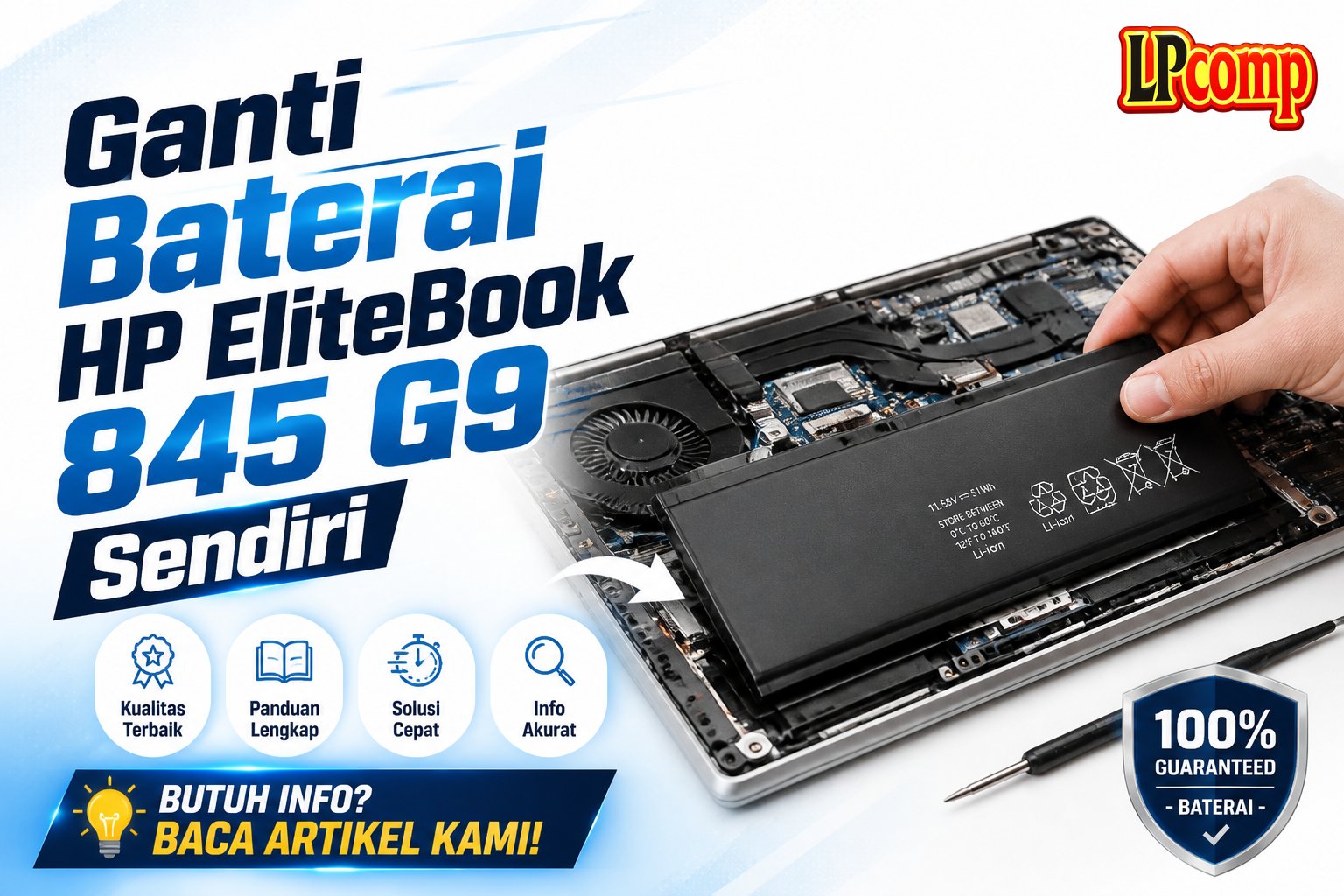 Ganti Baterai HP EliteBook 845 G9 Sendiri