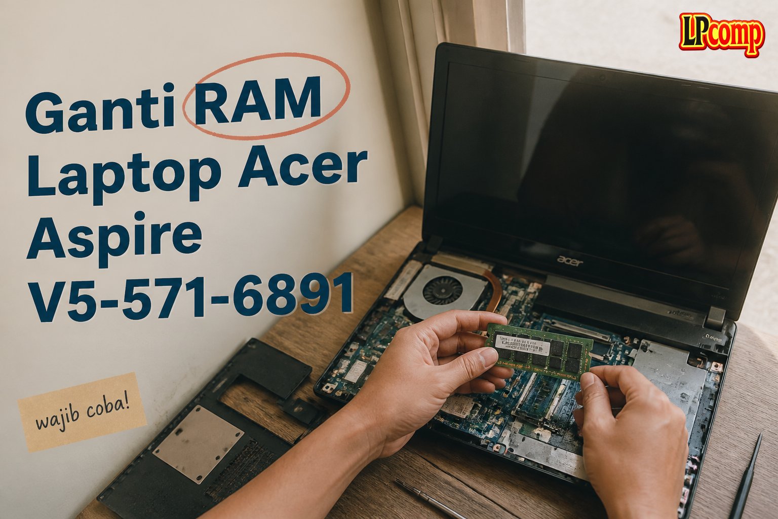 Ganti RAM Laptop Acer Aspire V5-571-6891