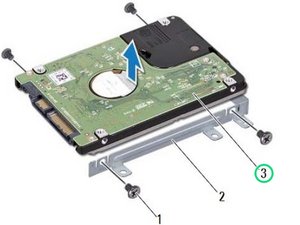 Langkah 5 — Mengangkat Hard Drive dari Bracket