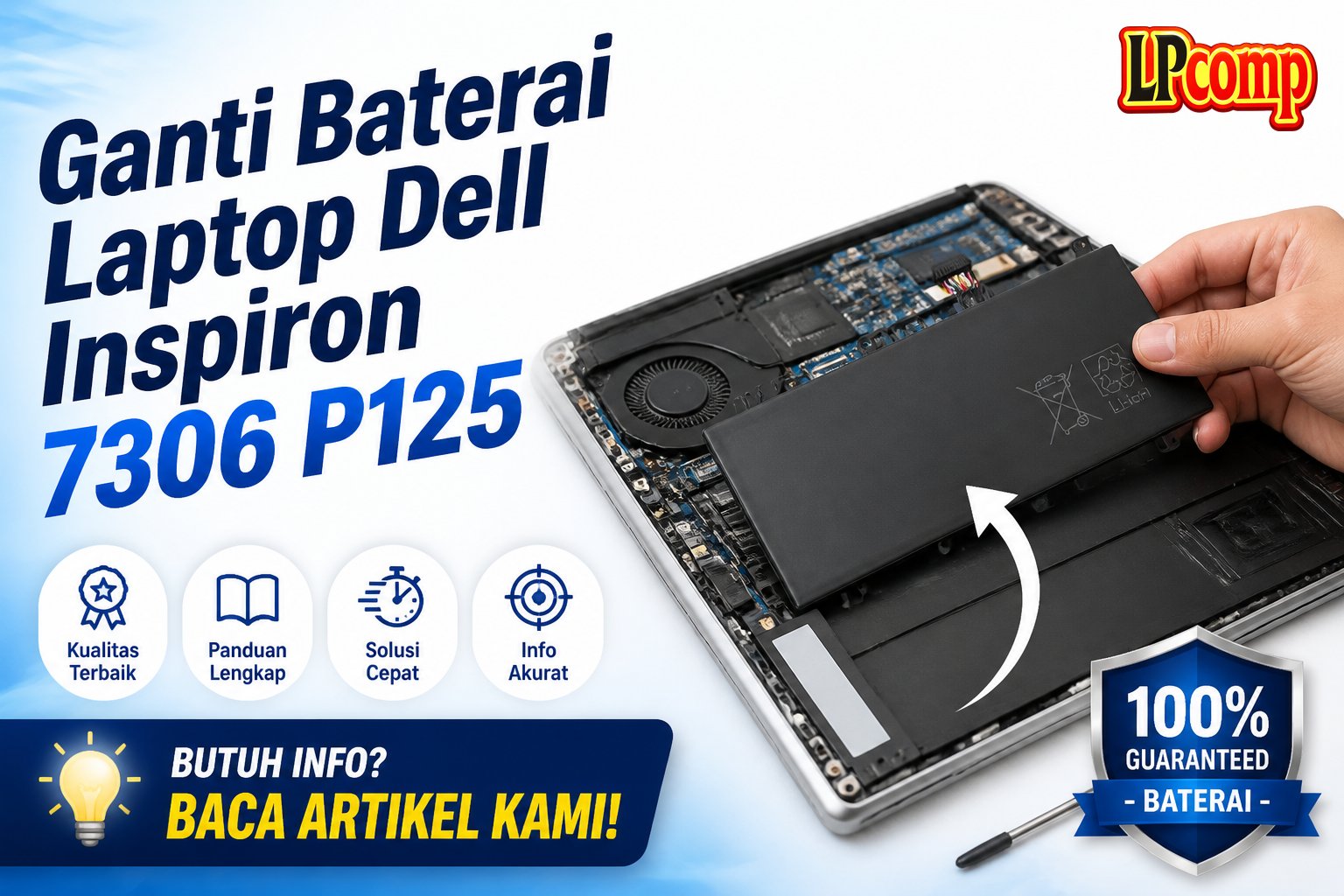 Ganti Baterai Laptop Dell Inspiron 7306 P125