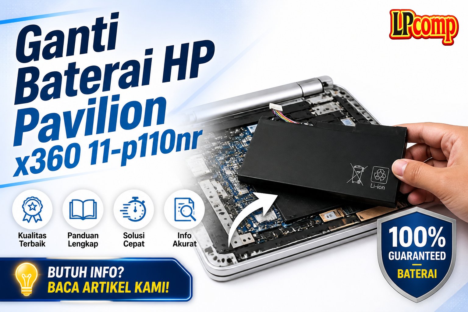 Ganti Baterai HP Pavilion x360 11-p110nr