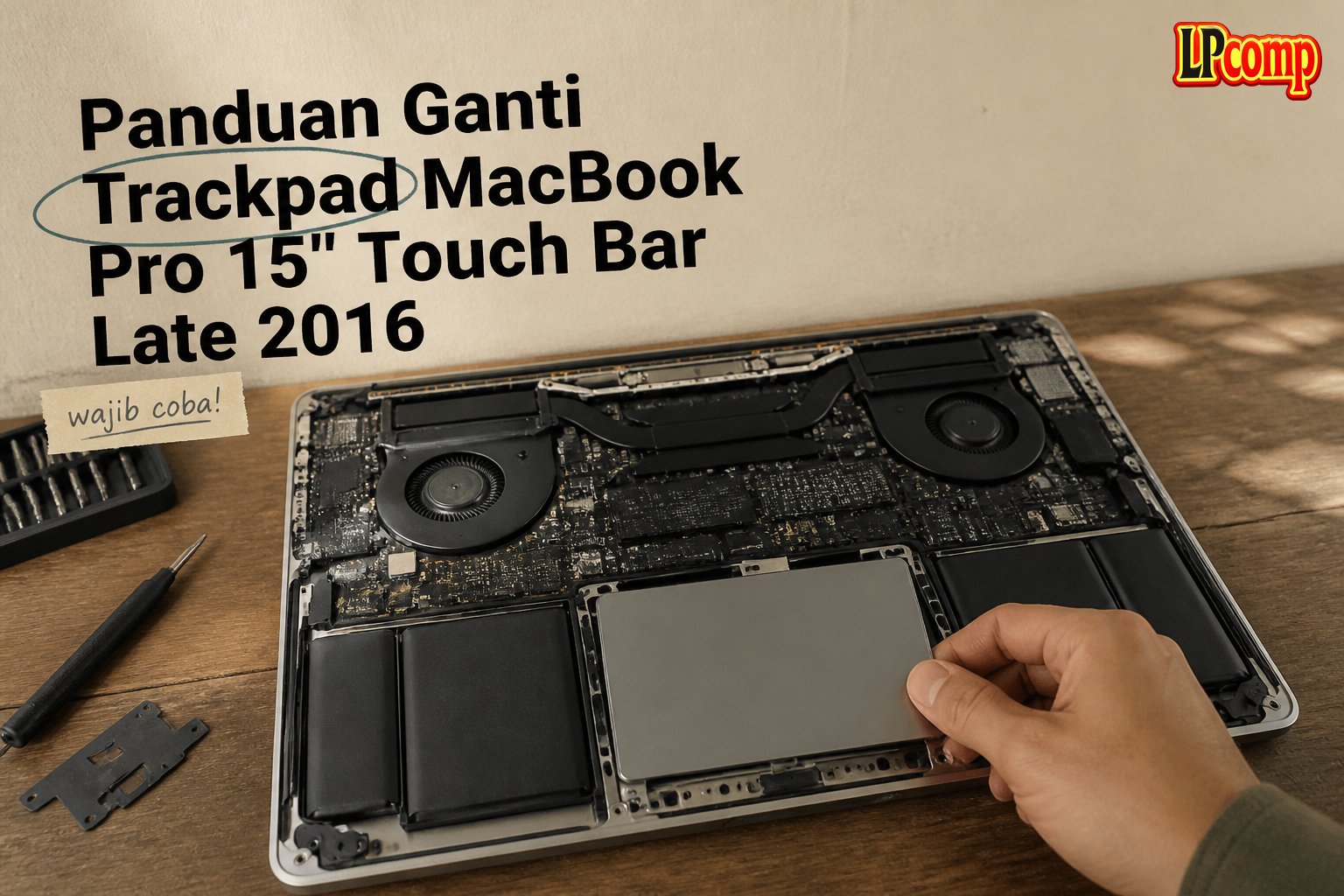 Panduan Ganti Trackpad MacBook Pro 15" Touch Bar Late 2016