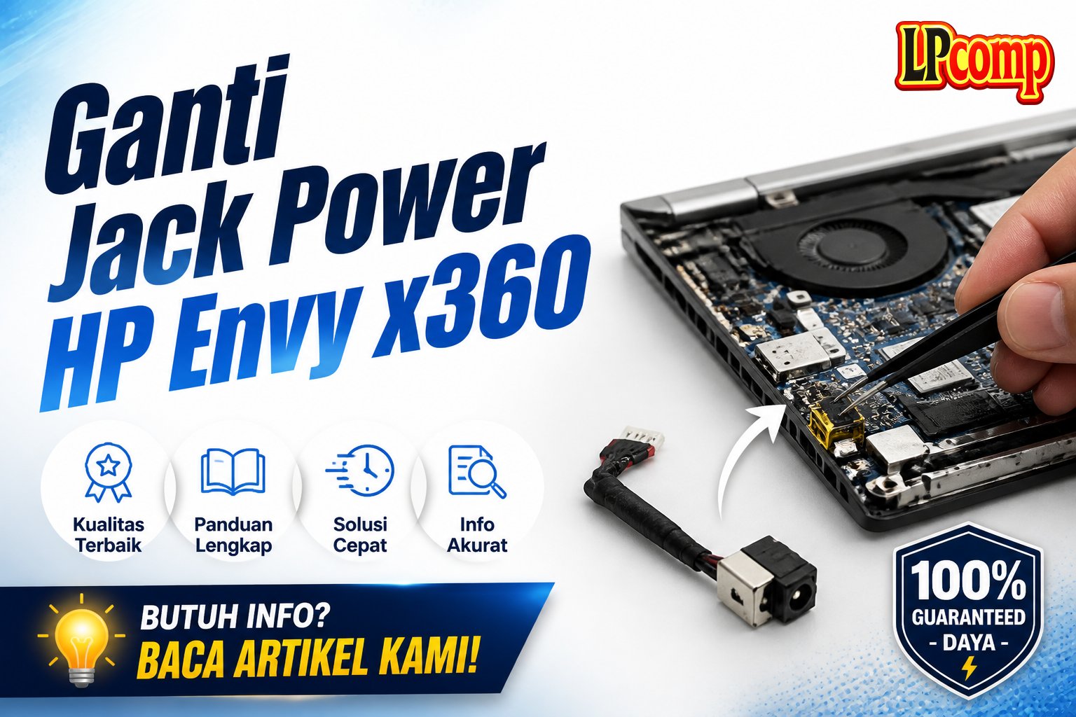 Ganti Jack Power HP Envy x360