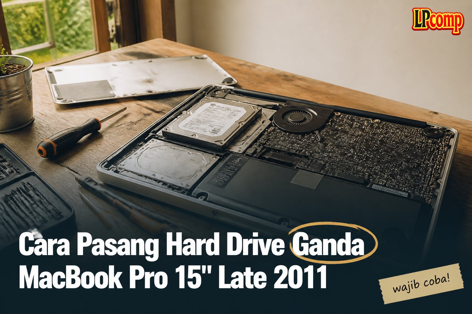 Cara Pasang Hard Drive Ganda MacBook Pro 15" Late 2011