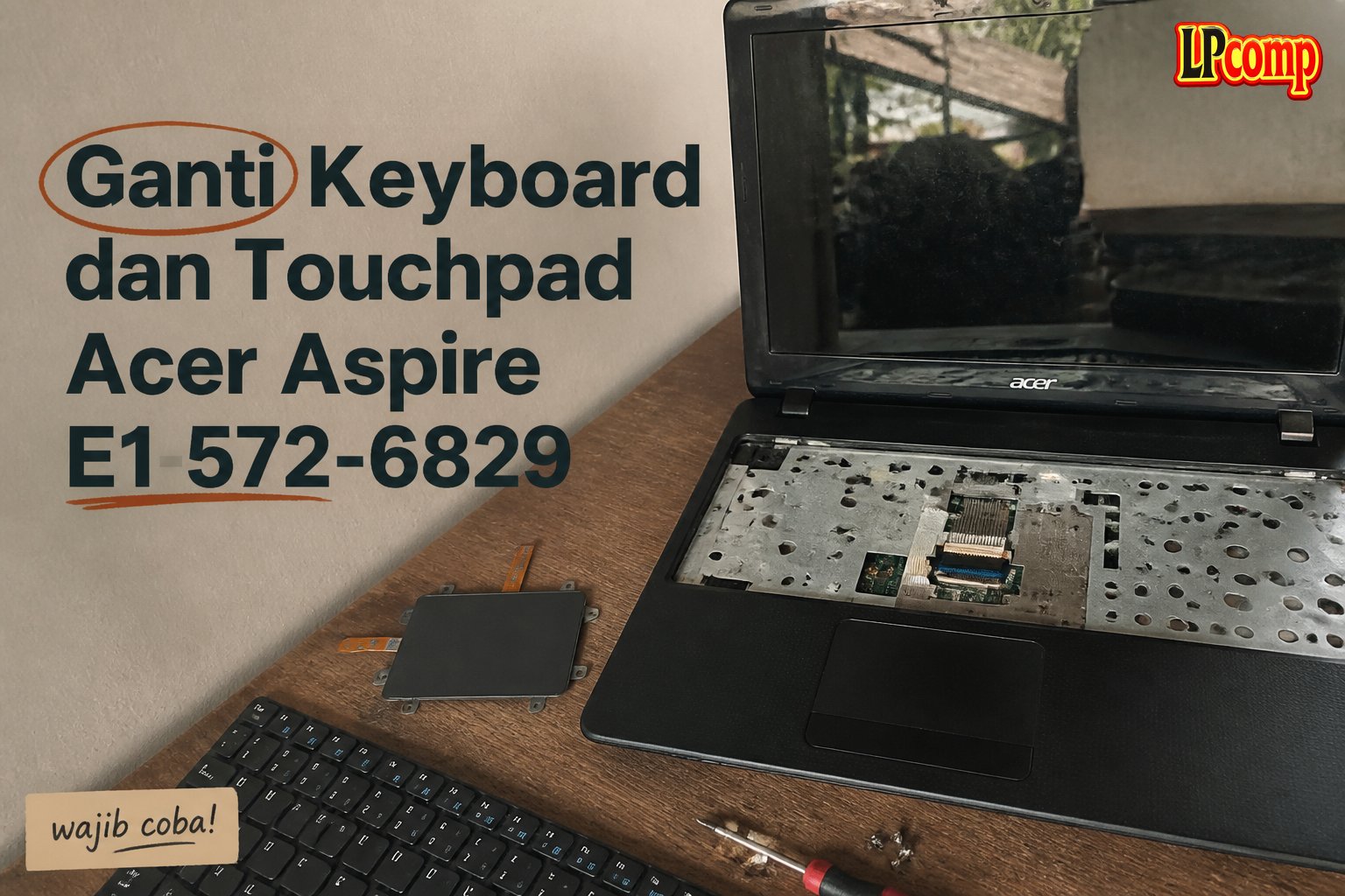 Ganti Keyboard dan Touchpad Acer Aspire E1-572-6829