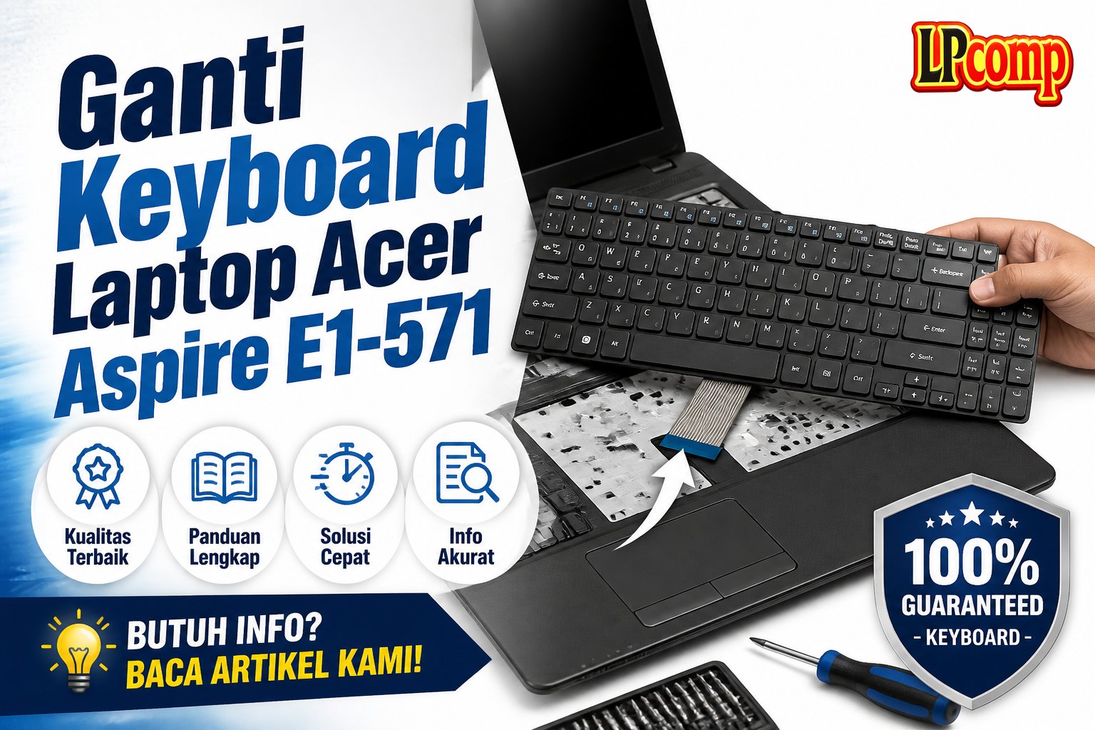Ganti Keyboard Laptop Acer Aspire E1-571