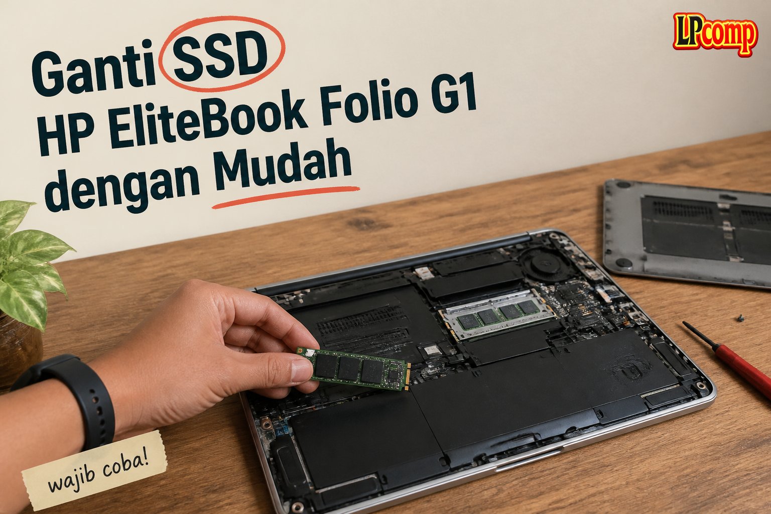 Ganti SSD HP EliteBook Folio G1 dengan Mudah
