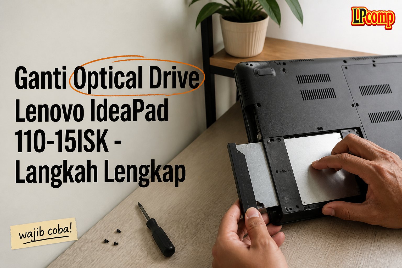 Ganti Optical Drive Lenovo IdeaPad 110-15ISK - Langkah Lengkap