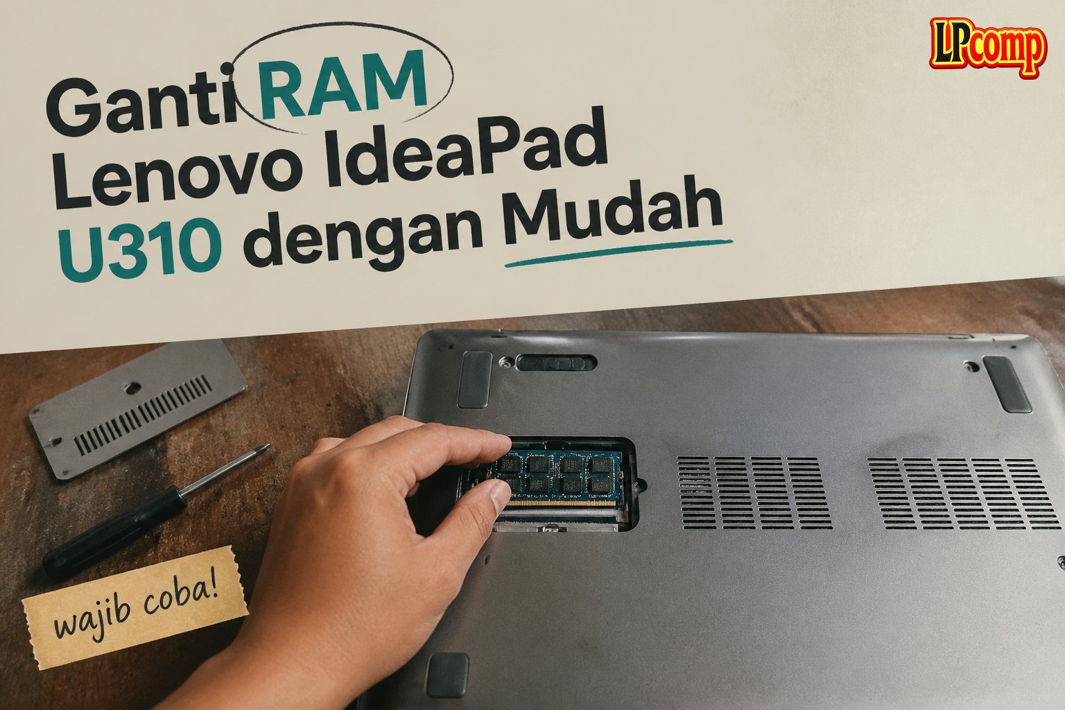 Ganti RAM Lenovo IdeaPad U310 dengan Mudah