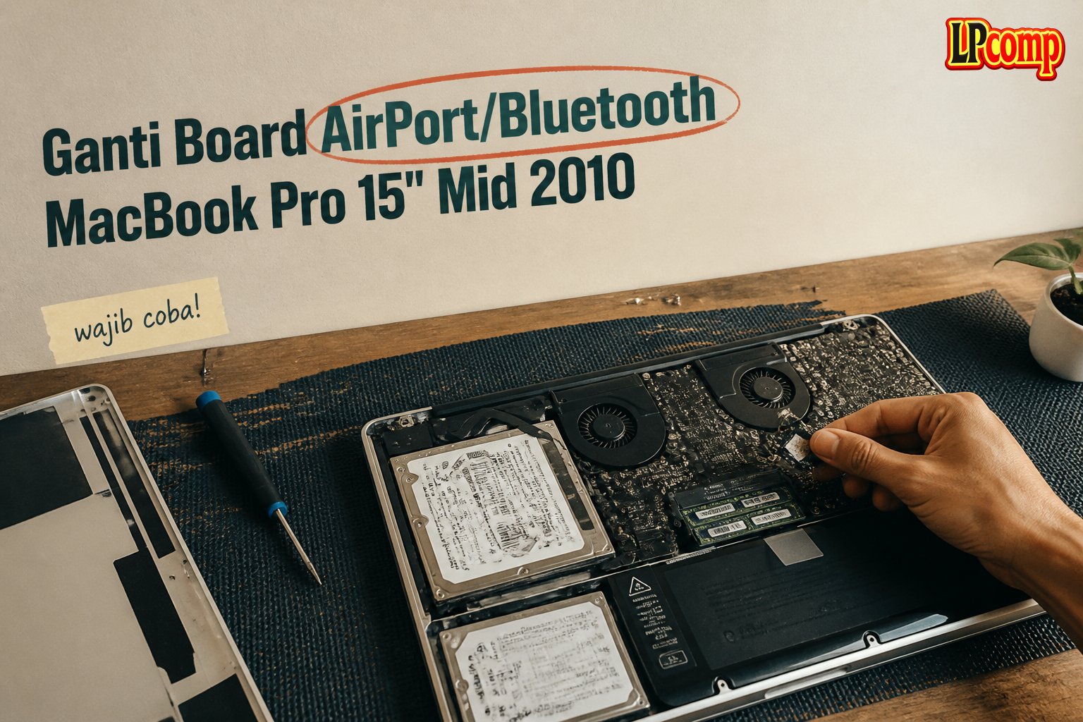 Ganti Board AirPort/Bluetooth MacBook Pro 15" Mid 2010