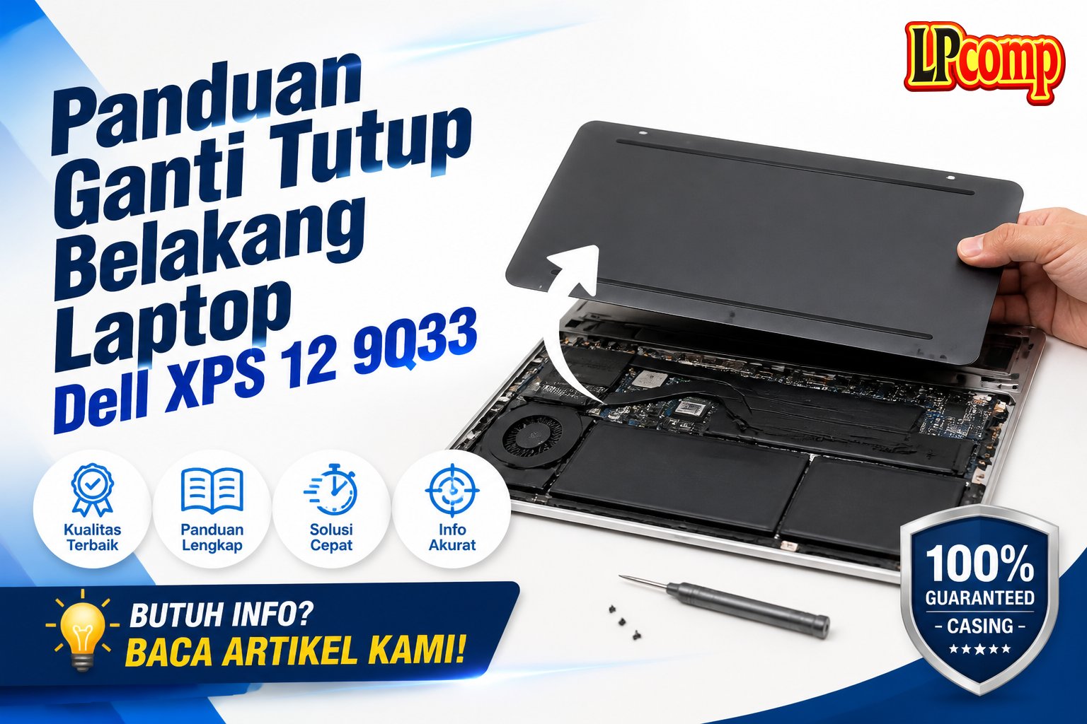Panduan Ganti Tutup Belakang Laptop Dell XPS 12 9Q33